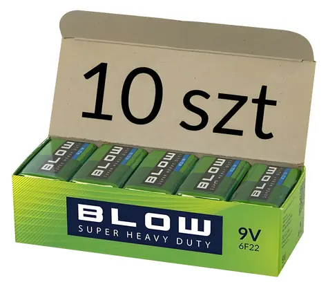 Baterie 9V 6F22 Super Heavy Duty / Baterie / Zinko-uhlíková / 10 ks