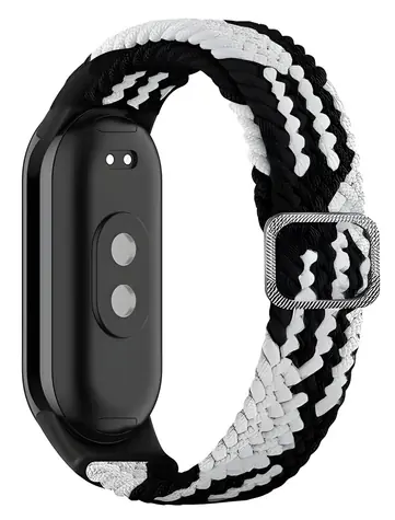 Beline Textile černo-bílá / Řemínek pro Xiaomi Mi Band 8/9/10 / textilní