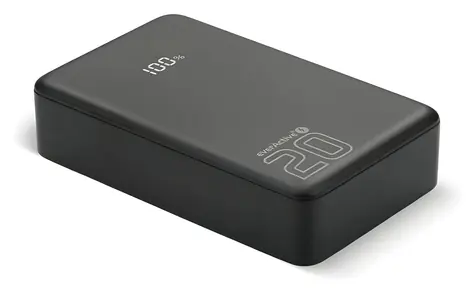 Powerbanka 20 000 mAh černá / Powerbanka / LCD displej / 2x USB-C / 1x USB / QC4.0 20W