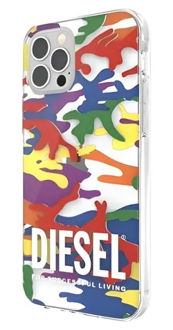 Diesel Clear Case Pride Camo AOP vícebarevný / Pouzdro / Apple iPhone 12/12 Pro