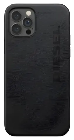 Diesel Moulded Case Premium Leather Wrap černá / Kryt / Apple iPhone 12 Pro Max / Pravá kůže