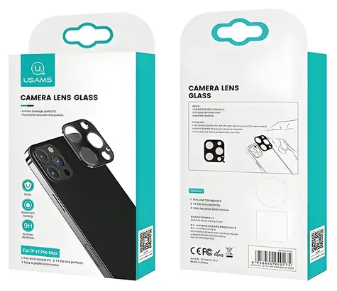 USAMS US-BH707 zlatá / Ochranné sklo objektivu fotoaparátu / pro Apple iPhone 12 Pro Max / kov + tvrzené sklo