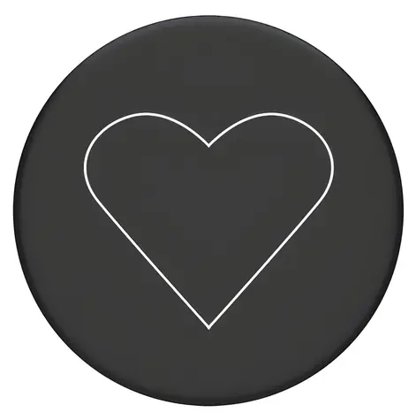 PopSockets 2 White Heart Black / Držák telefonu / Skládací madlo a stojánek