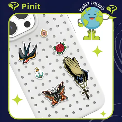 Pinit Tattoo Pin vzor 2 / Ozdobné špendlíky na pouzdro Pinit Case / sada 6 ks