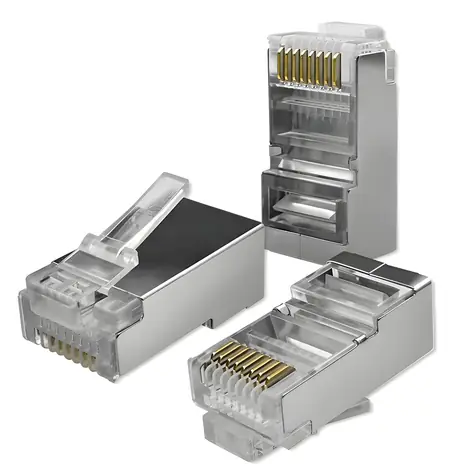 RJ45 konektor CAT6 FTP / Konektor / 100 ks / Stíněný / Pozlacené kontakty