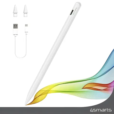 4smarts Pencil Pro 3 bílá / Aktivní stylus / magnetické uchycení / USB-C nabíjení / pro iPad