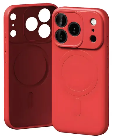 Mercury Semi-Silicone MagSafe iPhone 17 Pro červená / Pouzdro / Silikon a mikrovlákno / MagSafe