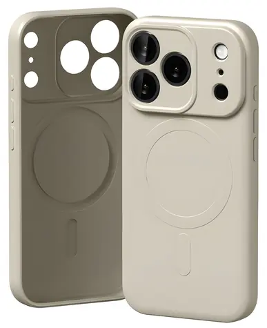 Mercury Semi-Silicone MagSafe iPhone 17 Pro Stone / Pouzdro / Silikon a mikrovlákno / MagSafe