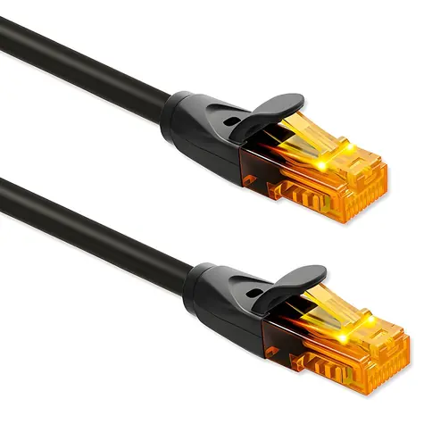 UTP patch kabel CAT6 15m černá / Patch kabel / RJ45-RJ45 / 1Gb/s / pozlacené kontakty