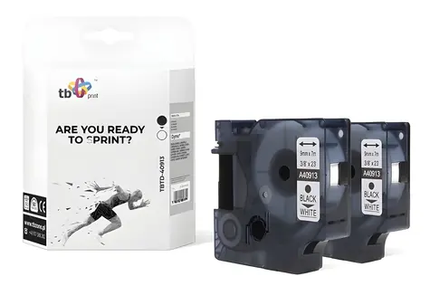 Kompatibilní páska TBTD-40913 pro DYMO černá/bílá / Páska do štítkovače / 9 mm / 7 m / D1 / 2 ks