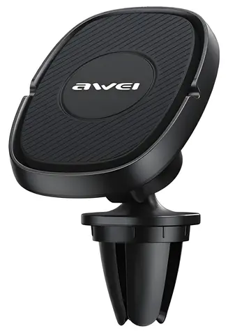 AWEI X21 černá / Magnetický držák do auta / do ventilace / hliník a silikon / 6 magnetů