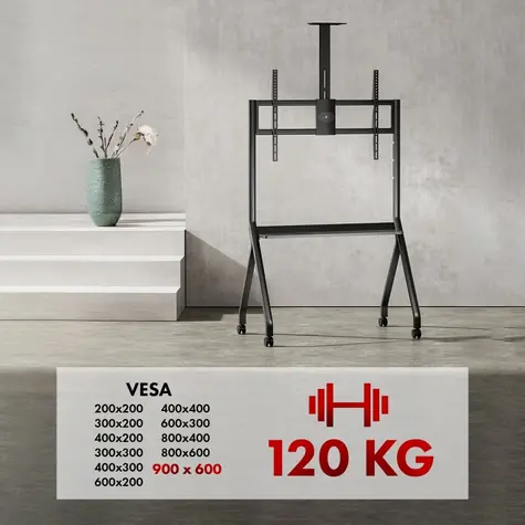 Maclean MC-114 B černá / Mobilní stojan na TV / 55-100