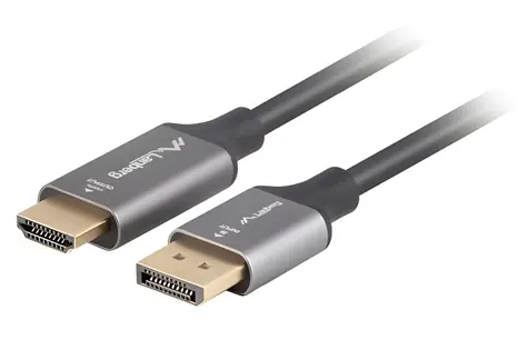 Kabel DisplayPort(M) - HDMI(M) 1,8 m černo-stříbrná / Kabel / 4K / M/M