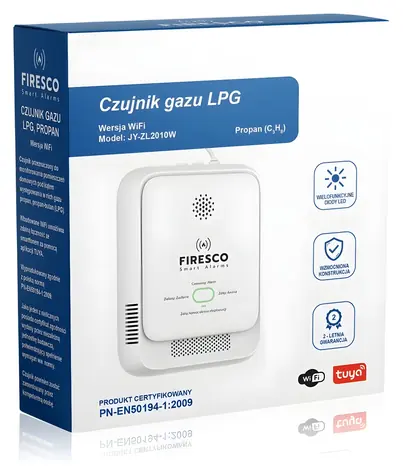 JY-ZL2010W / Detektor úniku plynu LPG / Wi-Fi / Tuya