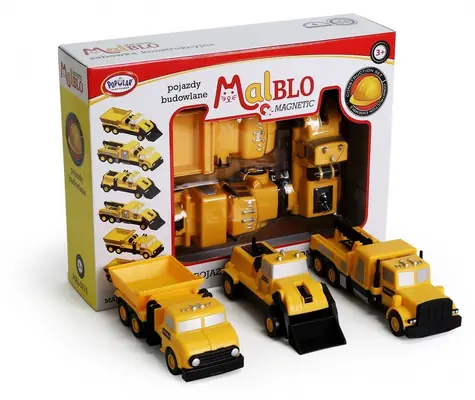 MalBlo Magnetické stavební vozidla / Stavebnice / Magnetická