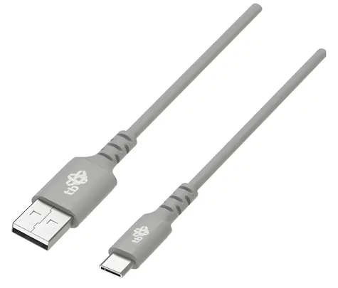 USB-C - USB-A kabel silikonový 1 m šedá / Datový kabel / Quick Charge