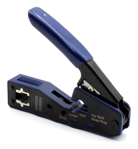 Krimpovací kleště RJ45 8P8C / Konektorovací nástroj / pro průchozí konektory / kat.5e/6