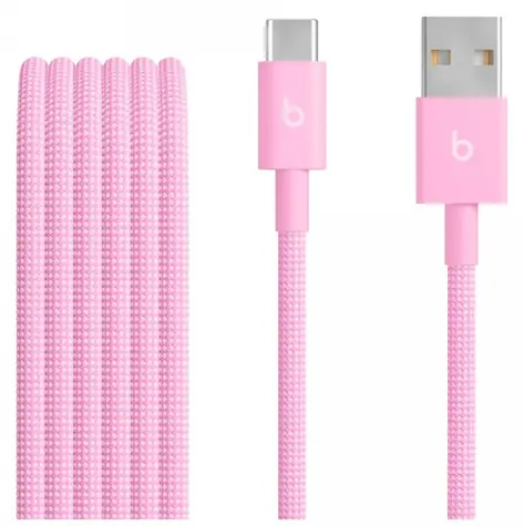 Beats kabel USB-A (M) - USB-C (M) 1,5 m růžová / opletený