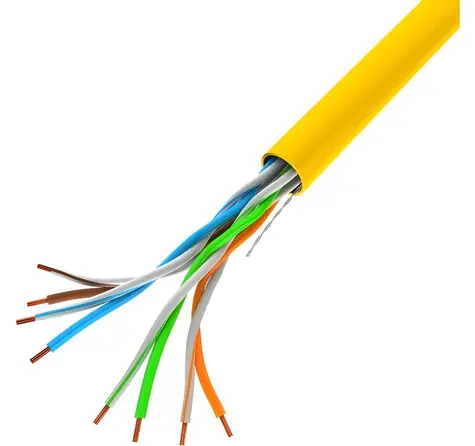 UTP kabel Cat5e LCU5-12CU-0305-Y žlutý / Instalační kabel / drát CU / 305 m / 100 MHz / AWG24