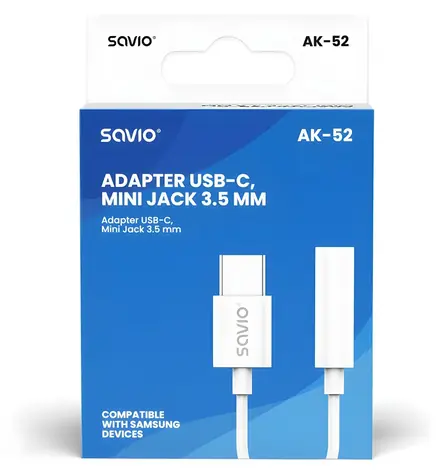 Adaptér USB-C - Jack 3,5 mm AK-52 / Audio adaptér / Pro Samsung