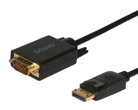 CL-203 černá / Kabel DisplayPort - VGA (D-Sub) / 1,8 m / max. 1920x1200 / DP 1.1