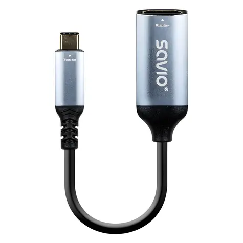 AK-78 USB-C (M) - HDMI (F) hliníkový / Adaptér / DP Alt mód / 4K / 60Hz