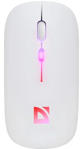Defender Touch MM-997 bílá / Bezdrátová optická myš / Tichý klik / 800/1200/1600 DPI / Nabíjecí baterie