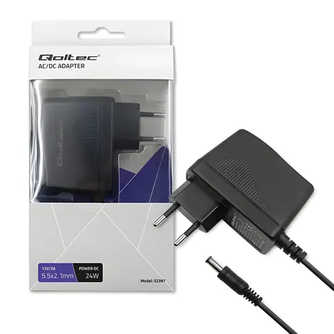 Napájecí adaptér 12V 2A 24W / Síťový zdroj / Konektor 5,5 x 2,1 mm