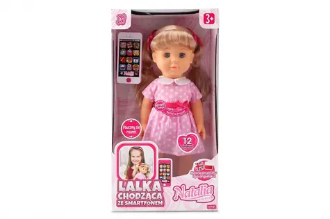 Panenka Natalia chodící se smartphonem / Panenka / Chodící / 41 cm