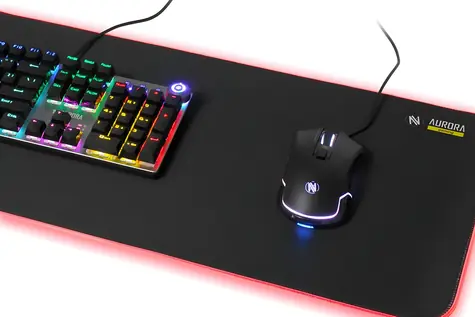 IMPG5 černá / Herní podložka pod myš / 800 x 300 x 3 mm / RGB podsvícení / USB