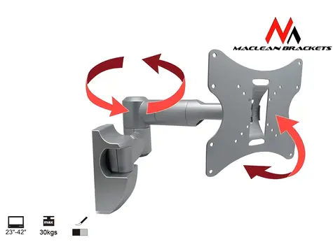 Maclean MC-503A stříbrná / Nástěnný držák pro monitor / 23-42