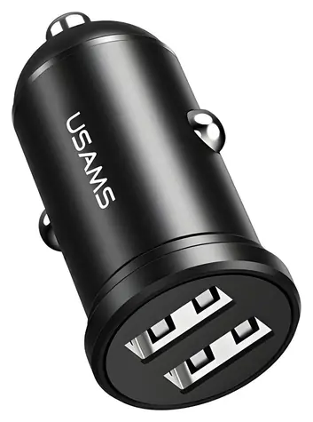 USAMS CC114 Mini Autonabíječka černá / 2x USB / 2.4A