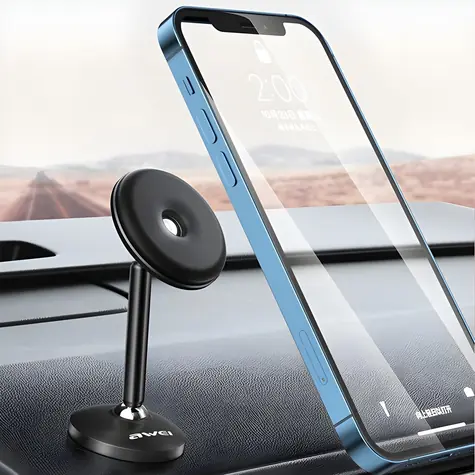 AWEI X22 černá / Magnetický držák do auta / Hliníkový / Univerzální / Na palubní desku