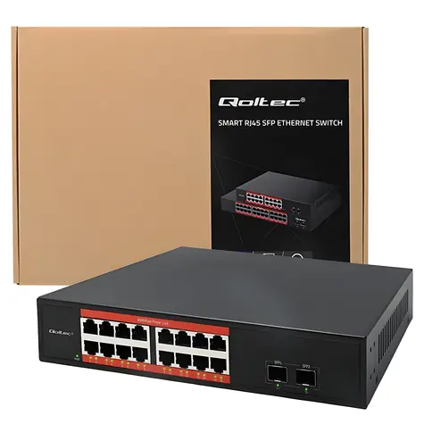 Switch Gigabit Ethernet 16x RJ45 / Switch / 2x SFP / 10/100/1000 Mb/s