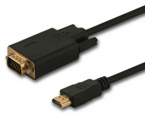HDMI (M) - VGA (M) CL-197 černá / Kabel / M/M / 1,8 m / High Speed HDMI