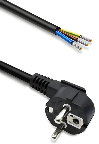 Napájecí kabel SCHUKO CEE 7/7 úhlový / Napájecí kabel / měď / 3x1,0 mm2 / 1,8 m
