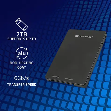 Adaptér M.2 NGFF SATA na SATA III černý / Adaptér / SATA 6Gb/s / Podpora SSD do 2TB