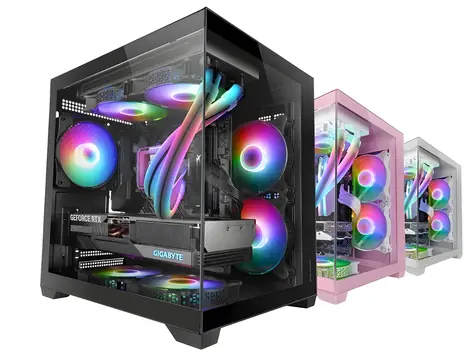 Tacens MARS MC-VIEW2 černá / Počítačová skříň / Mini Tower / mATX / Mini-ITX / tvrzené sklo / RGB podsvícení
