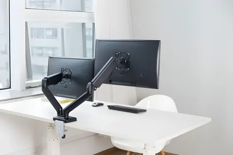 Techly černá / Stolní držák pro dva monitory / 17-32