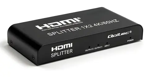 HDMI rozbočovač 1x2 černá / Rozbočovač / 2x HDMI výstup / 4K 60Hz / HDCP 2.2