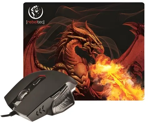 Rebeltec RED DRAGON / Herní set / myš + podložka