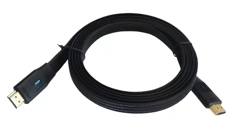 Kabel HDMI 2.1 plochý 2 m černá / HDMI kabel / 2 m