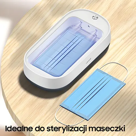 USAMS ZB151XDH01 bílá / UV-C sterilizátor / Bezdrátová nabíječka 15W / UVC 270-285 nm