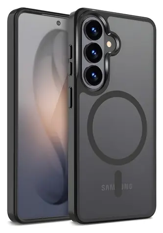 Crong Hybrid Matte Magnetic černá / Ochranný kryt / Samsung Galaxy S26 / MagSafe