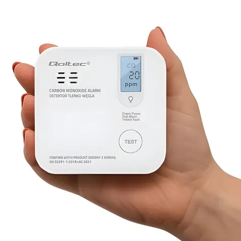 Detektor oxidu uhelnatého s LED signalizací / Detektor oxidu uhelnatého / alarm 85 dB / 230 V
