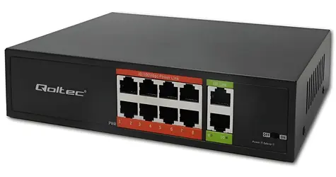 Switch FAST Ethernet PoE 8x RJ45 / Switch / 2x RJ45 Uplink / 120W PoE / 10/100 Mb/s