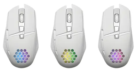 Glory GM-514 bílá / Herní myš / Bezdrátová / RGB / optická / 1200-3200 DPI / 6 tlačítek