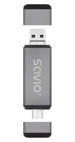 Čtečka paměťových karet 3v1 AK-72 / Čtečka paměťových karet / SD / USB-C, USB-A 2.0, Micro USB