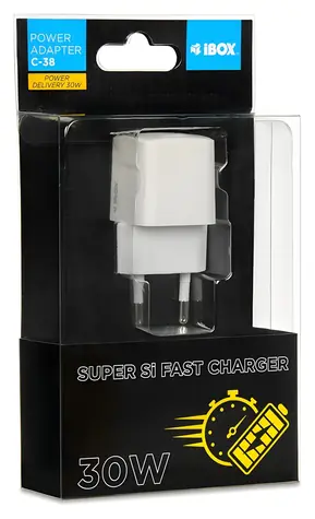 C-38 bílá / Nabíječka / USB-C / PD 30W / QC 3.0