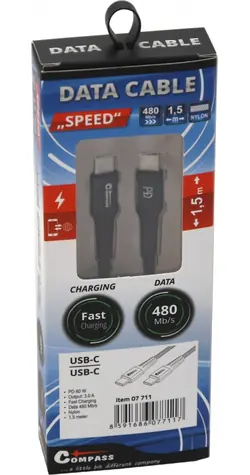 Compass SPEED nabíjecí kabel USB-C - USB-C / Nabíjecí kabel / 1,5 m